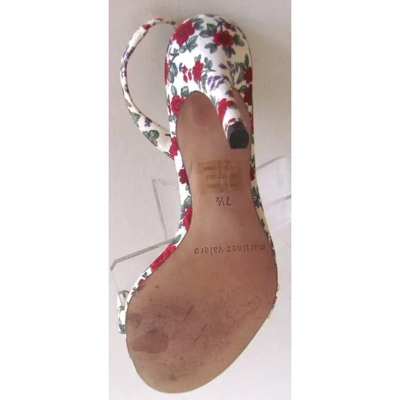 Martinez Valero Floral Bow Detail Designer Slingback High heels Sandals 7.5 M
