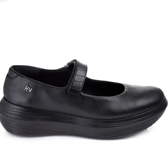Mary Jane Shoes by Kybun KyBoot Luzern 17 Caviar Comfy Walking Size 9 Black