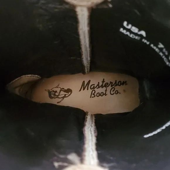 Masterson Boot Co. Brown Leather Western Boots, Size 7.5, NWOT