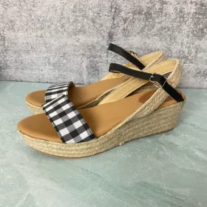 Matt Bernson platform sandals with black gingham 8