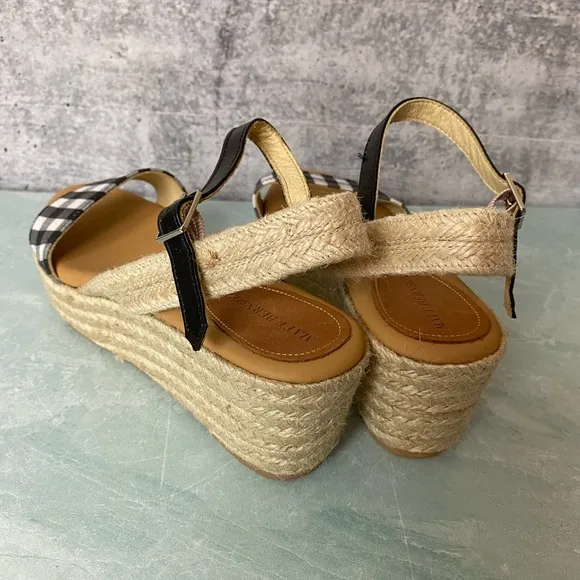 Matt Bernson platform sandals with black gingham 8