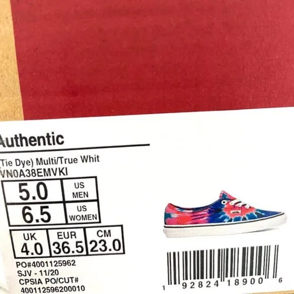 💖MEGA SALE💖 VANS Authentic Tie Dye ECD Rave Electro  Women's VN0A38EMVK shoes
