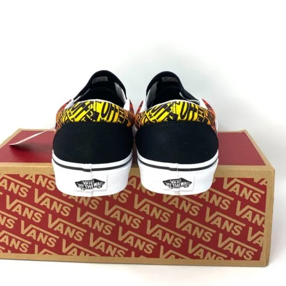 💖MEGA SALE💖VANS Classic Slip On Flame Black Canvas Shoes Women's VN0A4U382N5