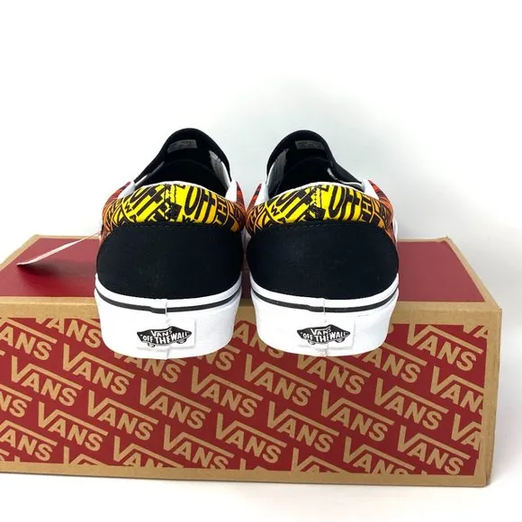 💖MEGA SALE💖VANS Classic Slip On Flame Black Canvas Shoes Women's VN0A4U382N5