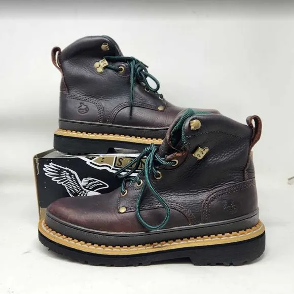Men's 8.5 Georgia Boot 6&quot; Georgia Giant work boots in brown leather G6274