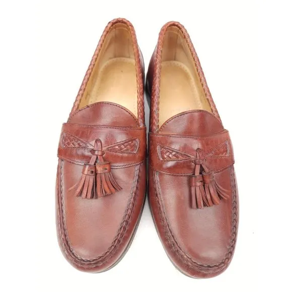 Men's Allen Edmonds Maxfield Slip On Loafers Dress Shoes Size 9.5 DBrown Leather