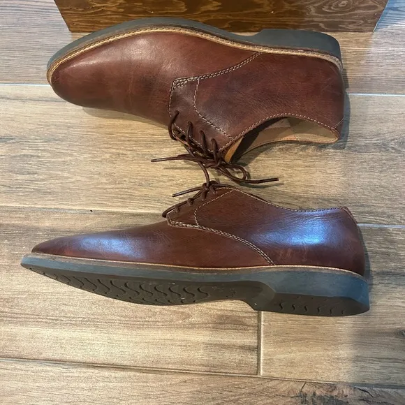 MENS CLARKS ARTISAN ATTICUS LACE MAHOGANY TAN LEATHER COMFORT LACE UP SHOES 9.5M