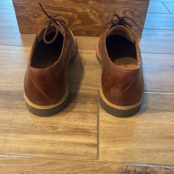 MENS CLARKS ARTISAN ATTICUS LACE MAHOGANY TAN LEATHER COMFORT LACE UP SHOES 9.5M