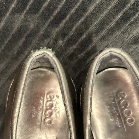 Mens Ecco Black Leather Illinois Bicycle Toe Loafer Mens 11.5/45 EUC Retail $214