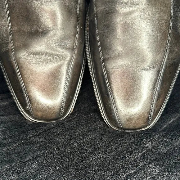 Mens Ecco Black Leather Illinois Bicycle Toe Loafer Mens 11.5/45 EUC Retail $214
