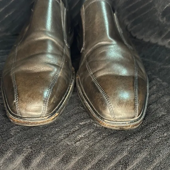 Mens Ecco Black Leather Illinois Bicycle Toe Loafer Mens 11.5/45 EUC Retail $214