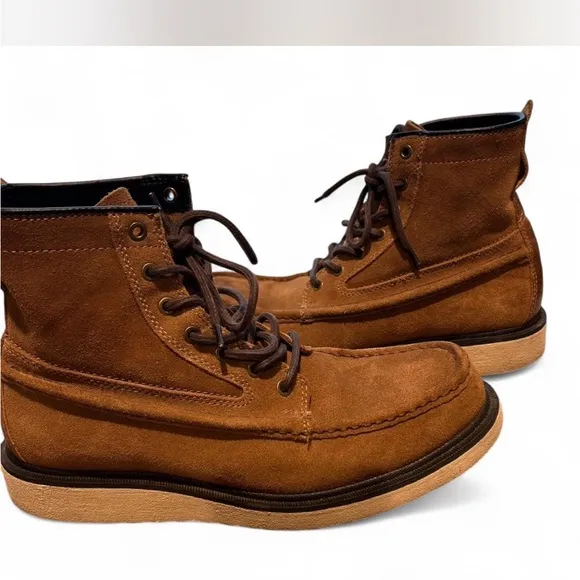 Men's FRYE Suede Moc-SoftToe Boots Size 9.5