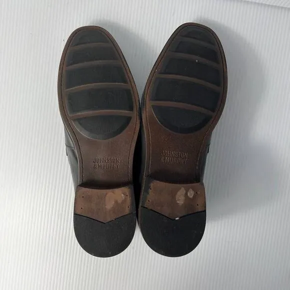 Men's Johnston &amp; Murphy Lewis Penny Loafer Shoes Full Grain Leather Black 10
