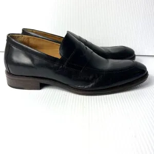 Men's Johnston &amp; Murphy Lewis Penny Loafer Shoes Full Grain Leather Black 10