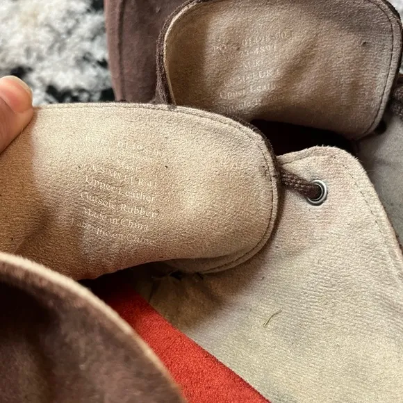 Men’s Olukai genuine brown suede leather lace up shoes. Size 41.
