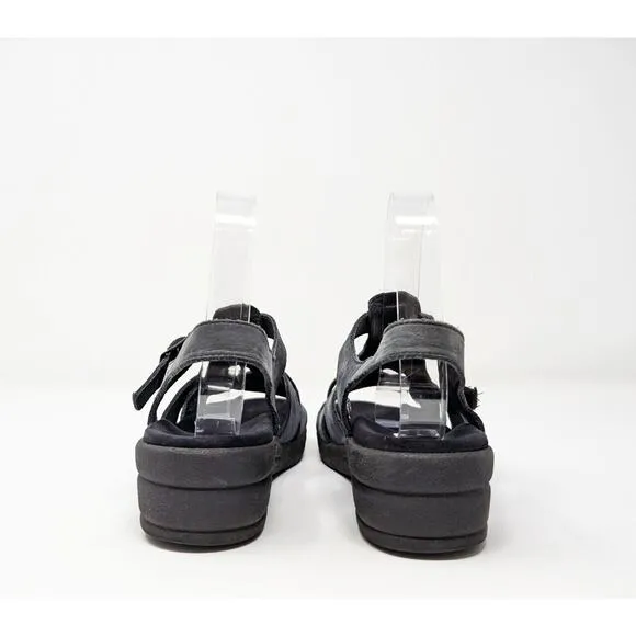 Mephisto Blue Gray Strappy Suede Buckle Fisherman Sandals Women's Size 37 7