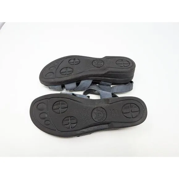 Mephisto Blue Gray Strappy Suede Buckle Fisherman Sandals Women's Size 37 7
