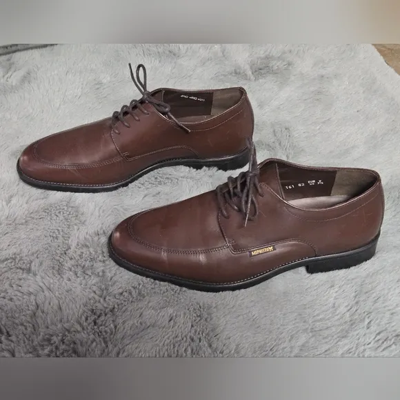 Mephisto Carlo Lace Up Brown Leather Shoes Sz 9 1/2 Brown