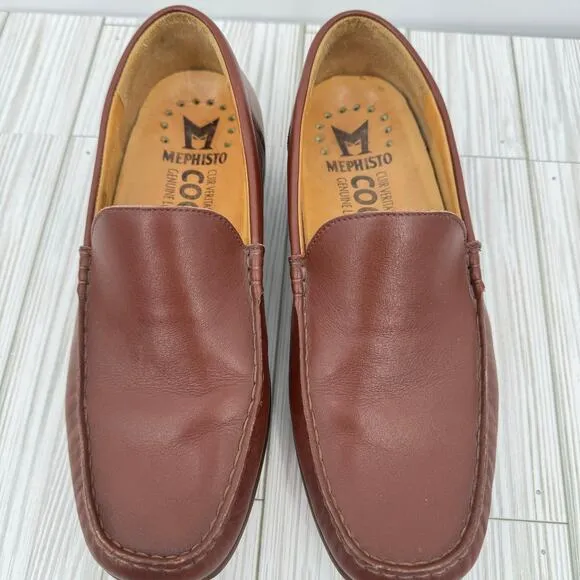 Mephisto Cool Air brown leather slip on loafers shoes men's size 7