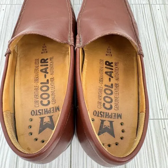 Mephisto Cool Air brown leather slip on loafers shoes men's size 7
