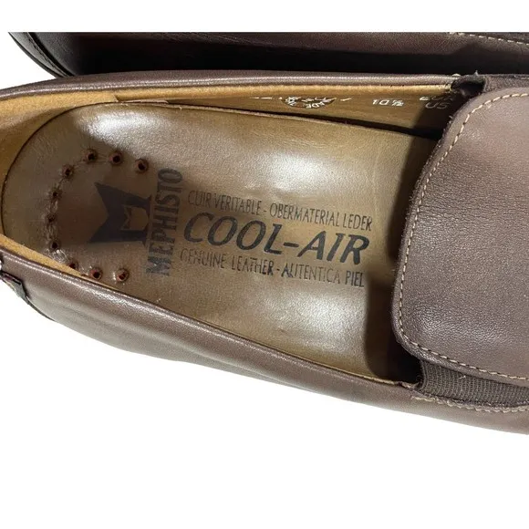 Mephisto Cool Air‎ Loafers Men's 10.5 US Brown Leather Slip On Dress Shoes *Read