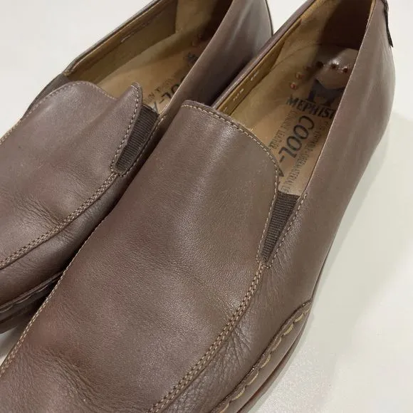 Mephisto Cool Air‎ Loafers Men's 10.5 US Brown Leather Slip On Dress Shoes *Read