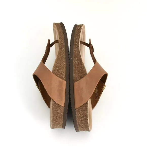 MEPHISTO MELINDA | Women Cork Sandals Camel Leather Nubuck Size 37 - 7