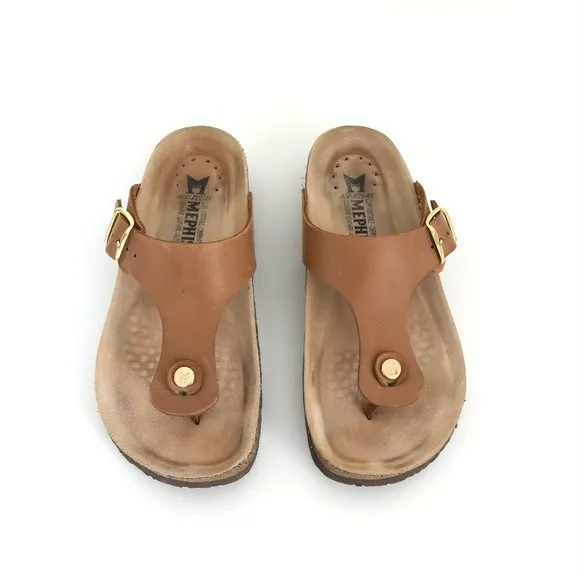 MEPHISTO MELINDA | Women Cork Sandals Camel Leather Nubuck Size 37 - 7