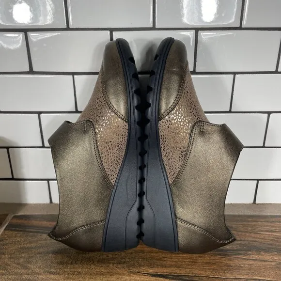 Mephisto Mobils Branda Womens Size 6 Shoes Dark Taupe Leather Wedge Slip On