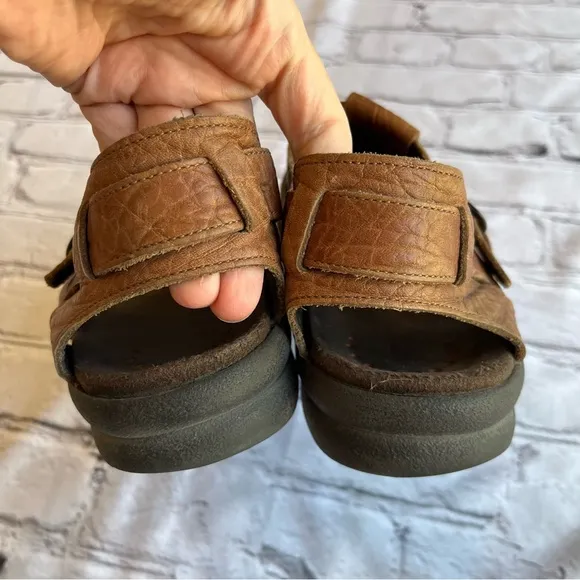 Mephisto Sam Fisherman Sandals Mens Sz 43 Brown Leather Closed Toe Shoes