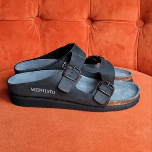 Mephisto Women Sandal Black Leather Smooth Size EU 38