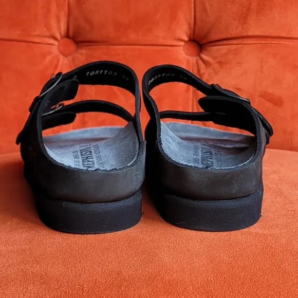Mephisto Women Sandal Black Leather Smooth Size EU 38