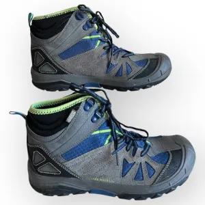 Merrell Capra Mid Waterproof Hiking Boots Blue Gray Little Boys Youth Size 4