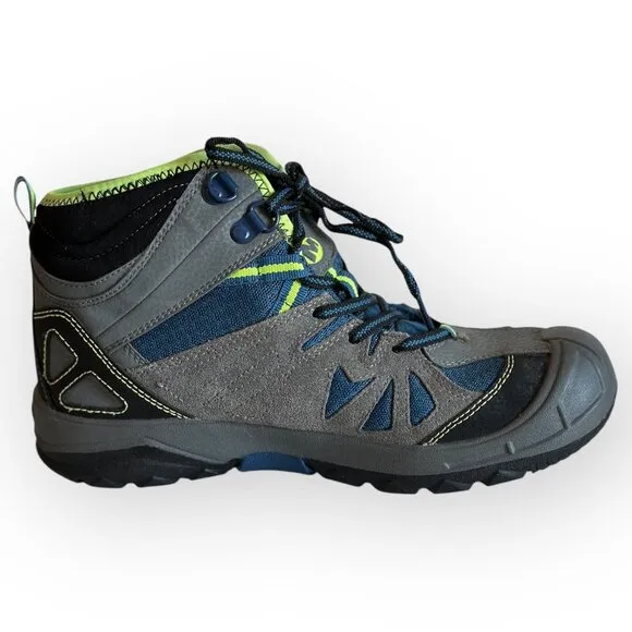 Merrell Capra Mid Waterproof Hiking Boots Blue Gray Little Boys Youth Size 4