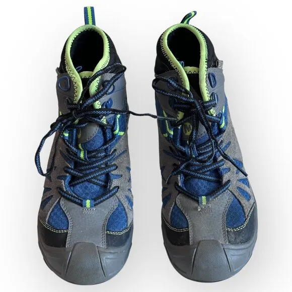 Merrell Capra Mid Waterproof Hiking Boots Blue Gray Little Boys Youth Size 4