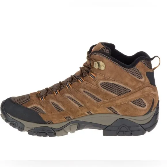 MERRELL Men's Moab 2 Mid WaterproofHiking Boots, Earth Color.