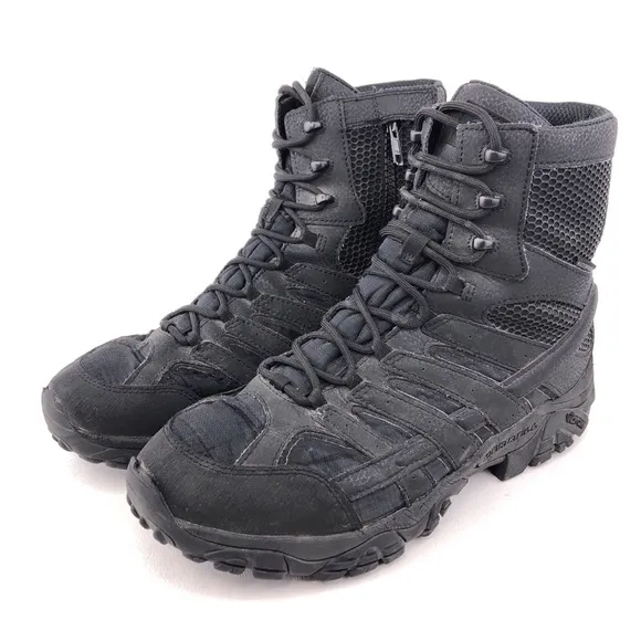 Merrell Moab 2 Black Leather Waterproof 8&quot; Tactical Boots 11.5