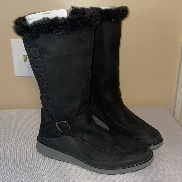 Merrell women’s boots 9.5 Tremblant Ezra Tall Polar Waterproof black grey zipper