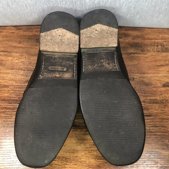 Mezlan Mario Ostrich Soft Black‎ Leather Slip On Loafers Men Size 7.5 M