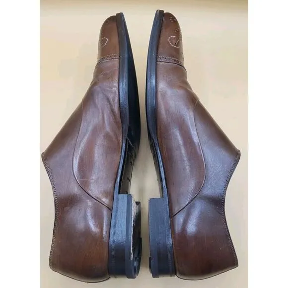 Mezlan Mens Dress Shoes Sz 12 Pisano Monk Strap Cognac Calfskin Leather Slip On