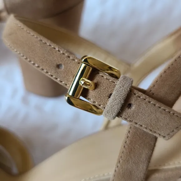 MICHAEL by Michael Kors platform suede women's sandals size 11 tan brown…