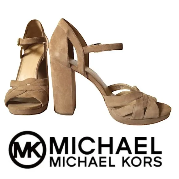 MICHAEL by Michael Kors platform suede women's sandals size 11 tan brown…