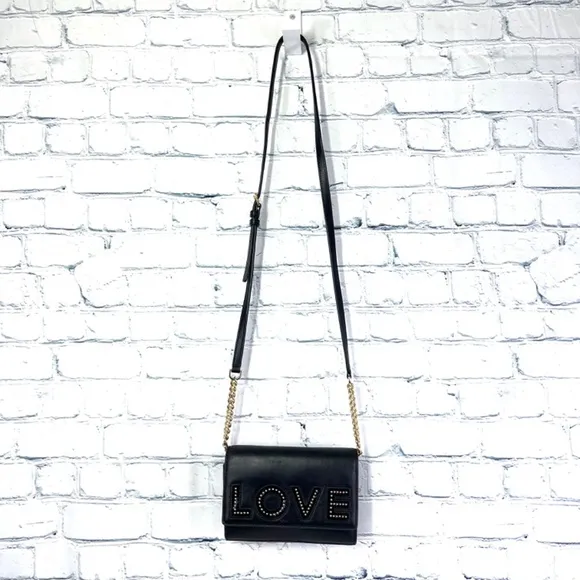 |•MICHAEL KORS•| A-dorable 'LOVE' Gold Studded Slip-On Shoes &amp; Crossbody Bag
