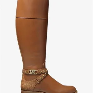 Michael Kors Kincaid Embossed Riding Boot Brown 6
