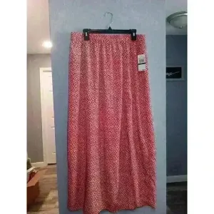 Michael Kors Women's Red Grenadine High Front Slit Maxi Skirt Size Large NEW