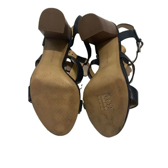 Michael Michael Kors Open Toe Slingback Block Heel Size 8.5 Sandal Shoes