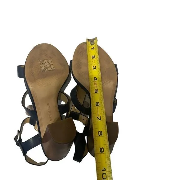 Michael Michael Kors Open Toe Slingback Block Heel Size 8.5 Sandal Shoes