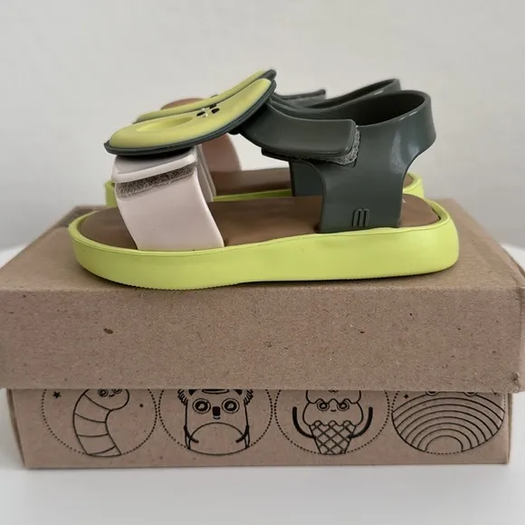 Mini Melissa Avocado Velcro Sandals 8C