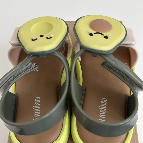 Mini Melissa Avocado Velcro Sandals 8C