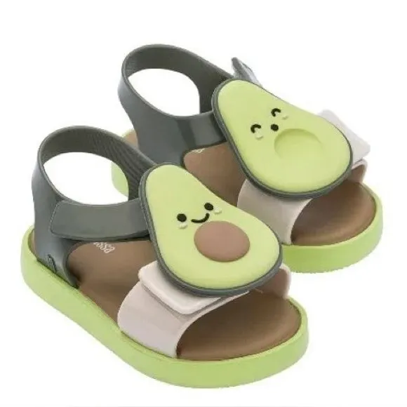 Mini Melissa Avocado Velcro Sandals 8C